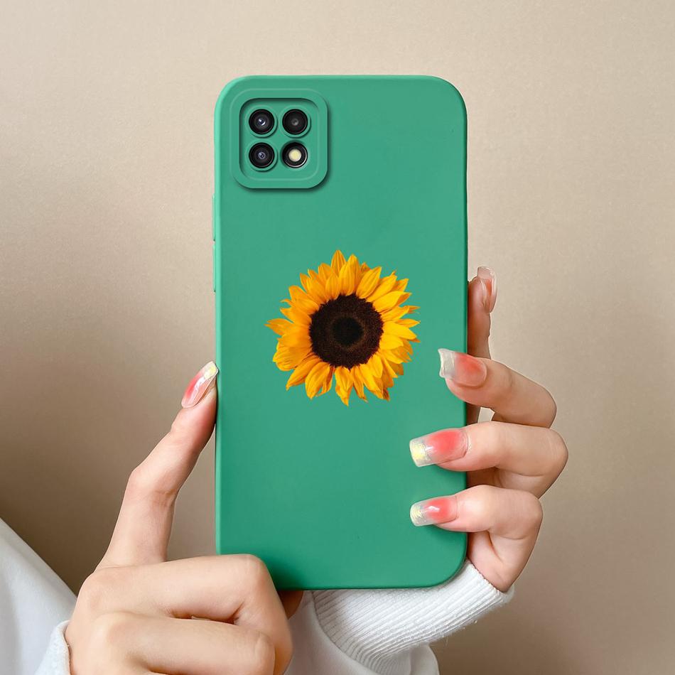 Cases For Samsung A22 5G 4G A22S Cute Soft Liquid Silicone Camera Protector Back Cover For Galaxy A22 A 22 A 22S Coque Bumper