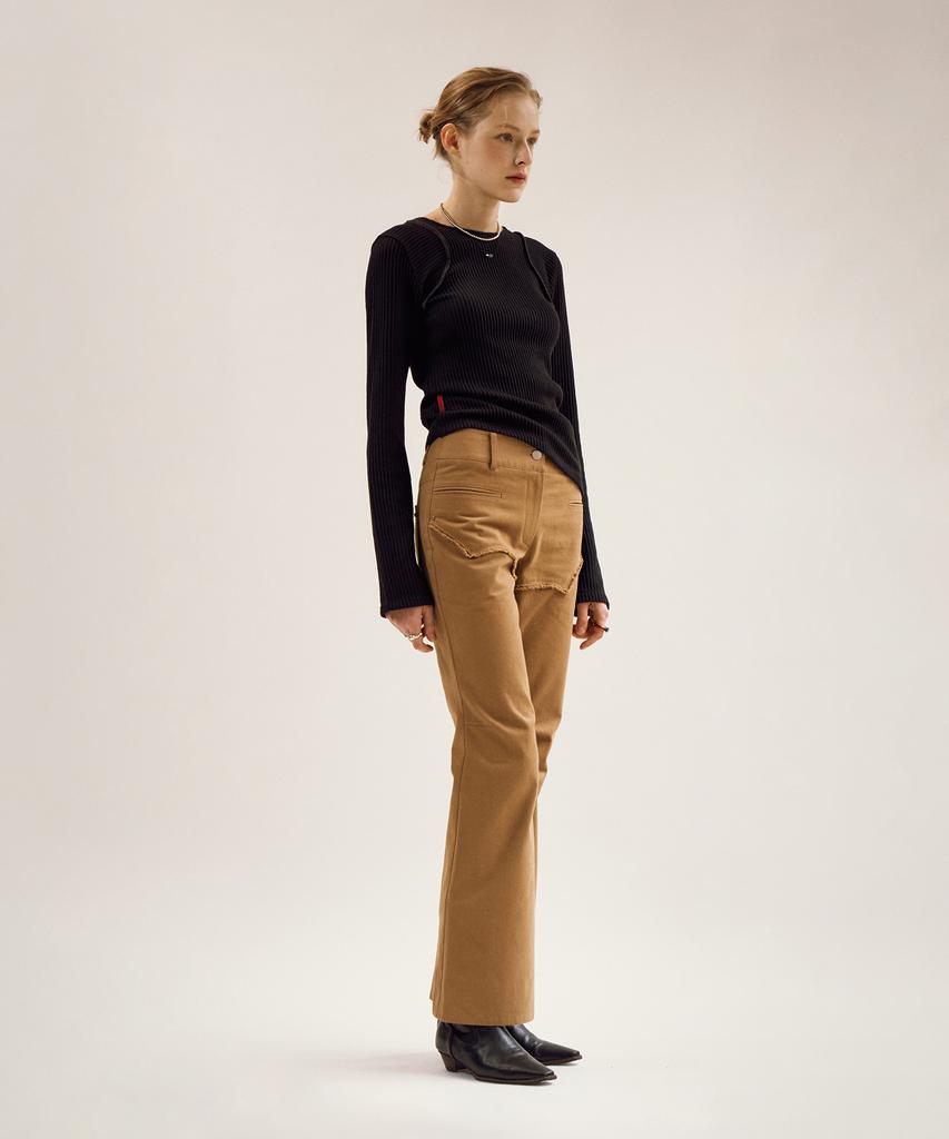 Lipeullegtibeulum Groovey Cutting Bootcut Pants (Desert Camel)
