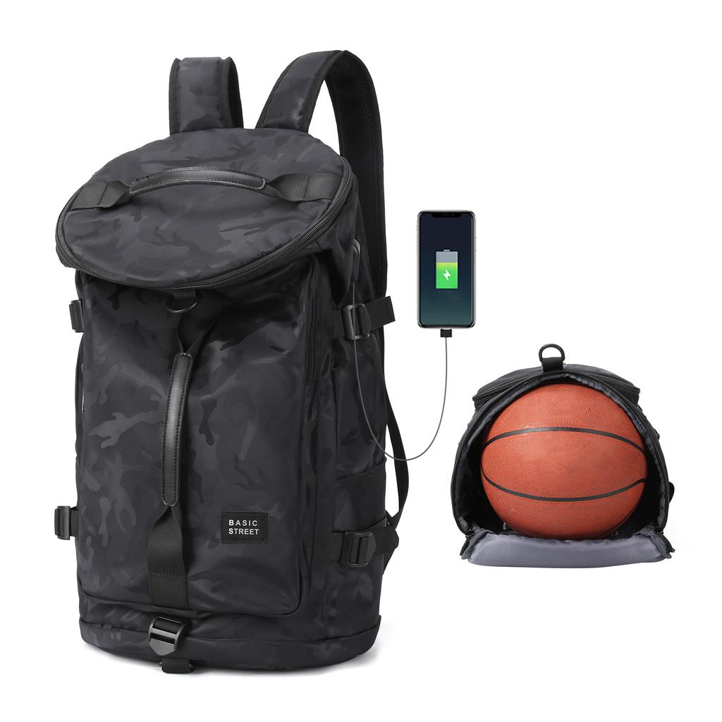 Reisetasche, Rucksack, Ball, Sporttasche für Männer und Frauen, Gepäck, Sport-Basketball-Rucksack mit Schuhfach, lässiger Reiserucksack