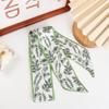 Leaf Sweet Neck Scarf Floral Satin Silk Scarf Hair Bands Flower Printed Scarf Women Hair Ribbon