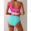 Rose red swimsuit female one-piece one-shoulder bikini senior sexy babes