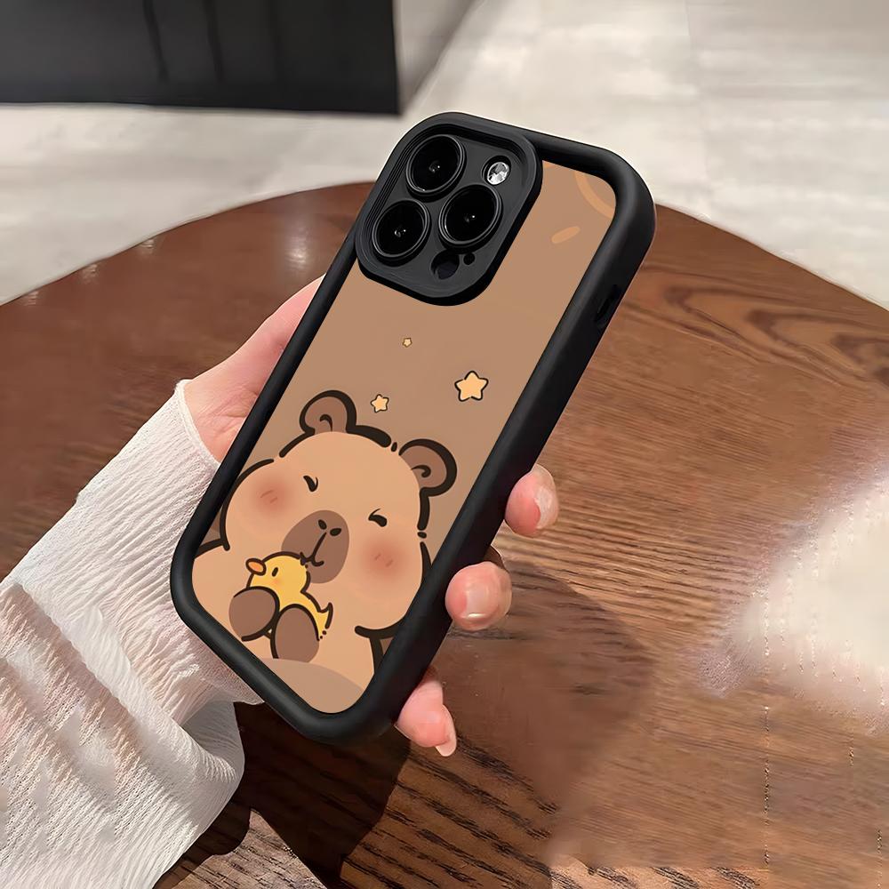 Cute Capybara Phone Case For IPhone 17 Pro Max 15 Pro 16 14 Plus 12 13 Mini 11 Pro Shockproof Soft Cover