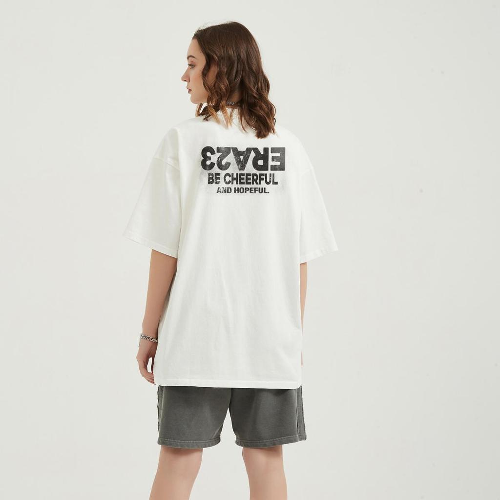 Streetwear Both Sides Letters Graphic T-Shirt Cotton Unisex Tops Tees Summer Short Sleeves T Shirt