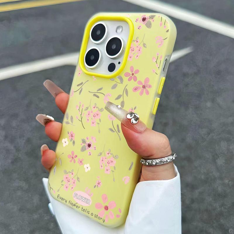 Cute Sweet Pink Floral Phone Case For iPhone 11 12 13 14 15 16 17 Pro Max XS X XR 7 8 Plus 16E 17 Air SE 2020 Candy Color Cover
