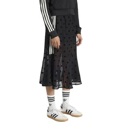 Jupe longue transparente décontractée à pois et rayures pour femme KV1177