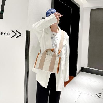 Tasche Damenmode Koreanische Damentasche Quadratische Retro-Canvas-Tasche Handtasche mit großem Fassungsvermögen
