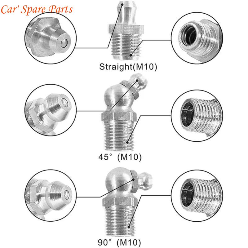 Y4UA 115-teilige Schmiernippel für Fettpressen zum Ersetzen fehlender oder beschädigter Fittings Metrische Hydraulik-Schmiernippel