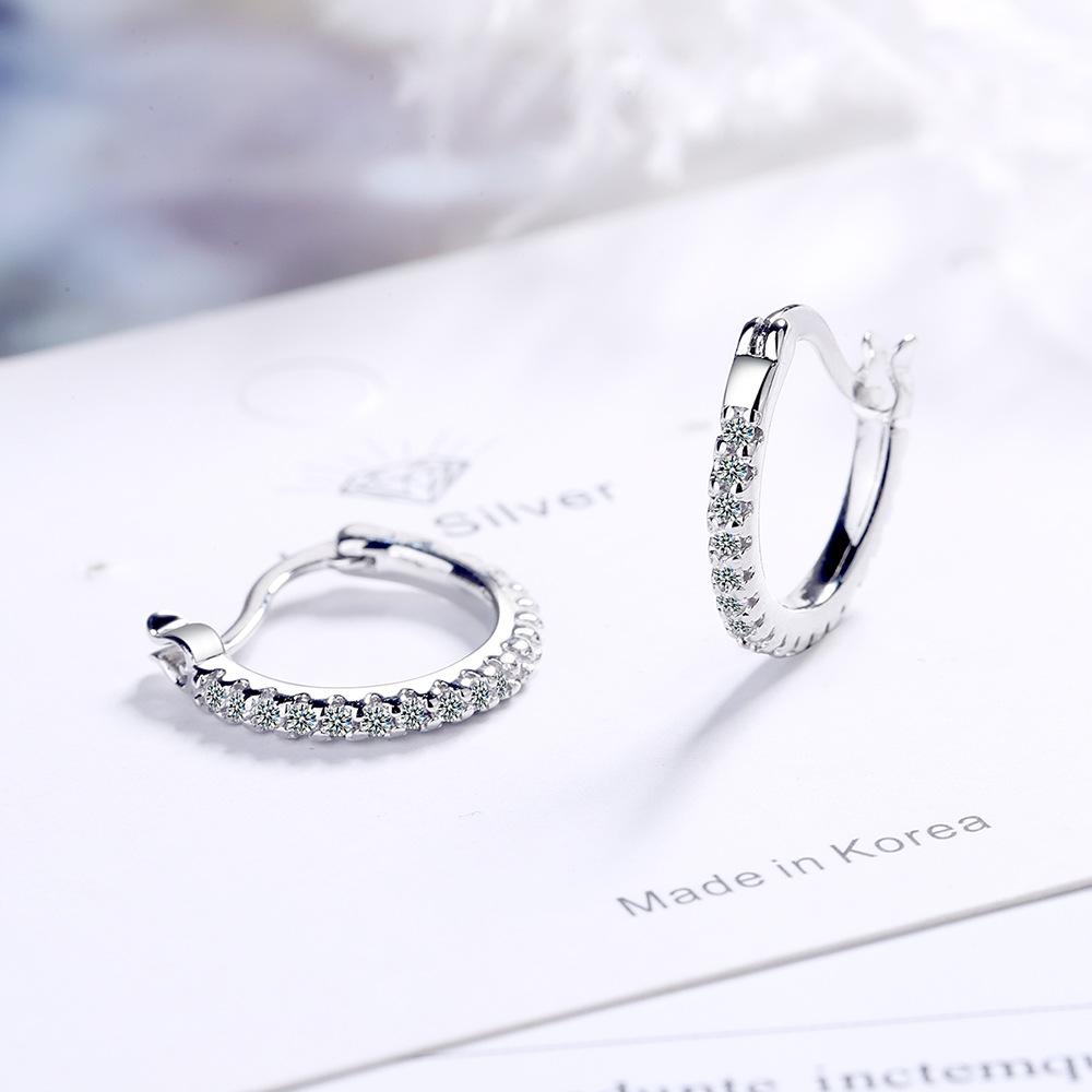 2026 Fashion Personality Inlaid Zirconium Diamond Simple Ear Buckle Women's Fashion Short Earrings Earrings Ear Buckle