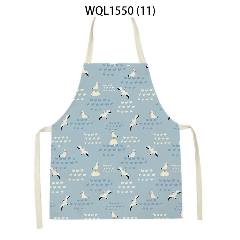 Lovely Seagull Lighthouse Patttern Sailboat Aprons Adult Kids Kitchen Aprons for Home Cooking Baking Cleaning Tool Adult Bibs