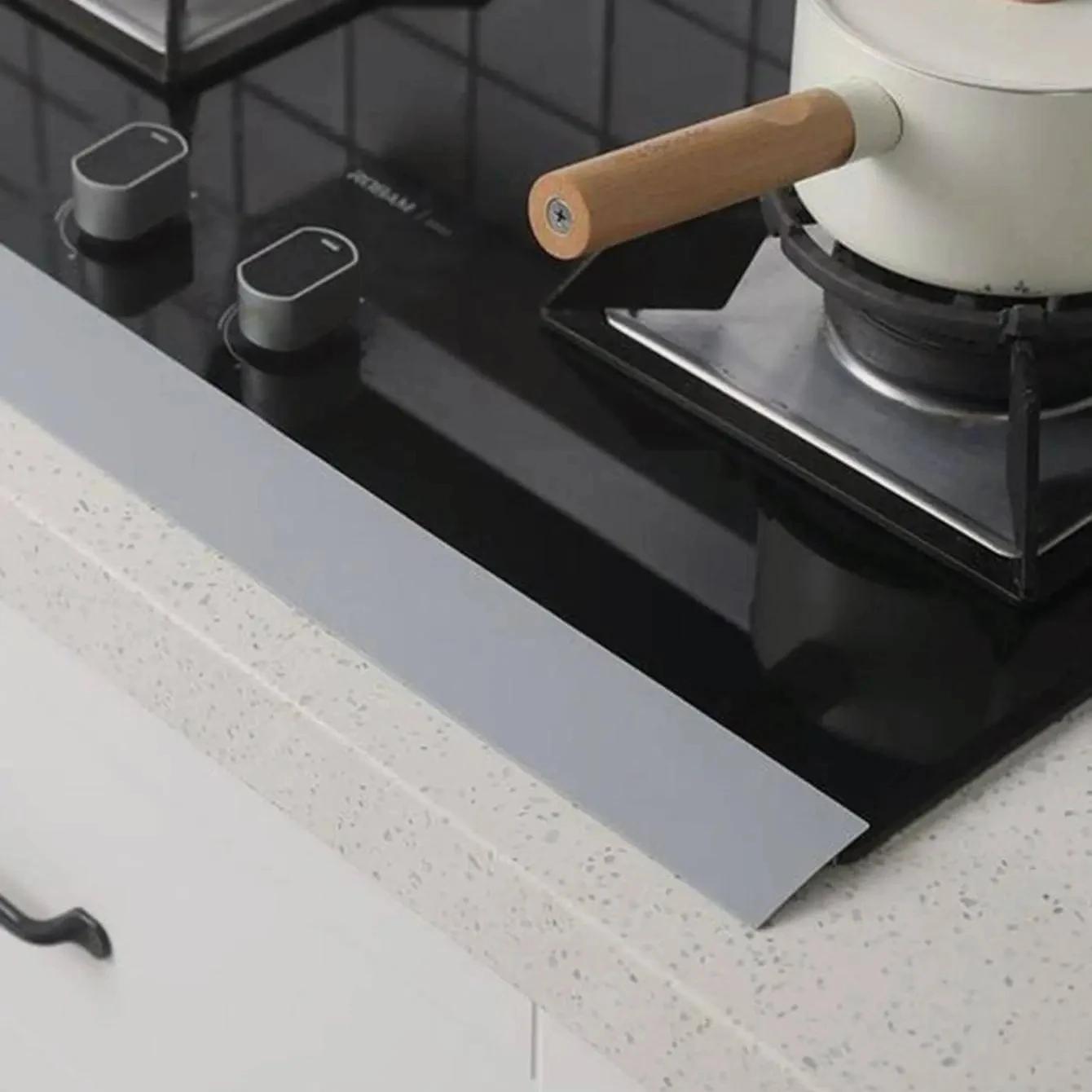 

1 шт. Силиконовая термостойкая кухонная уплотнительная лента для зазора, масло- и грязеотталкивающая, мягкая уплотнительная лента для зазора газовой плиты серый