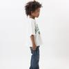 Champion Short Sleeve Graphic Reverse Size 130 Boys' T-Shirt, 100% Cotton, Print, Weave®, Off-White, (CK-V315)