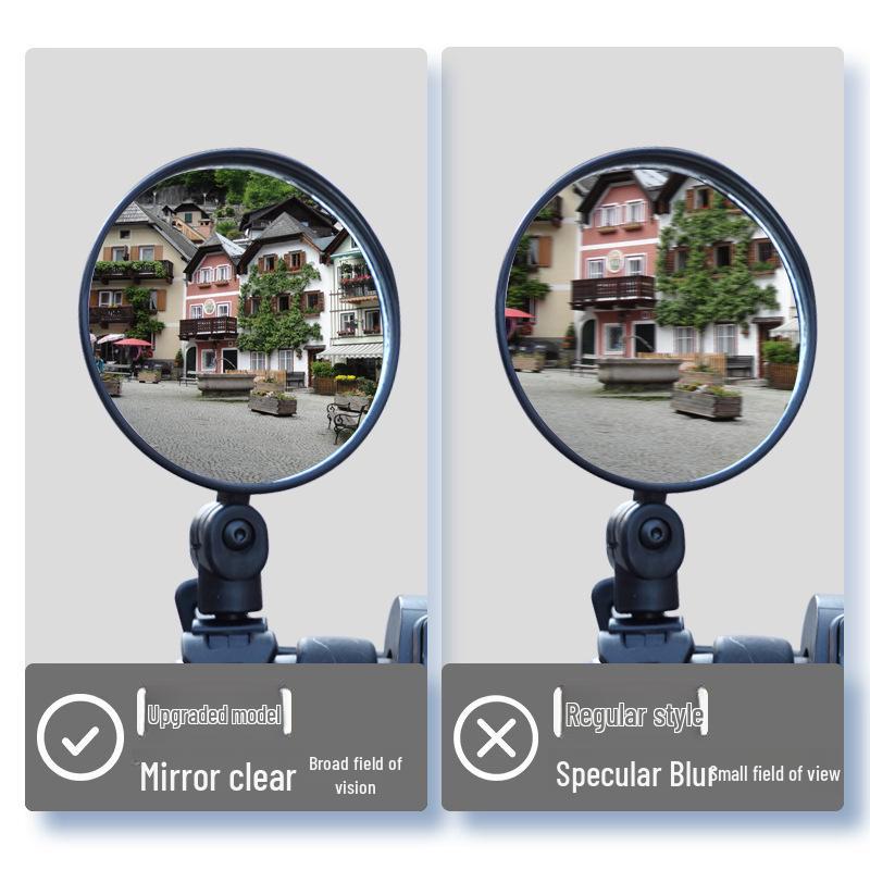 Universal Wide-Angle Convex Rearview Mirror for Electric and Mountain Bicycles