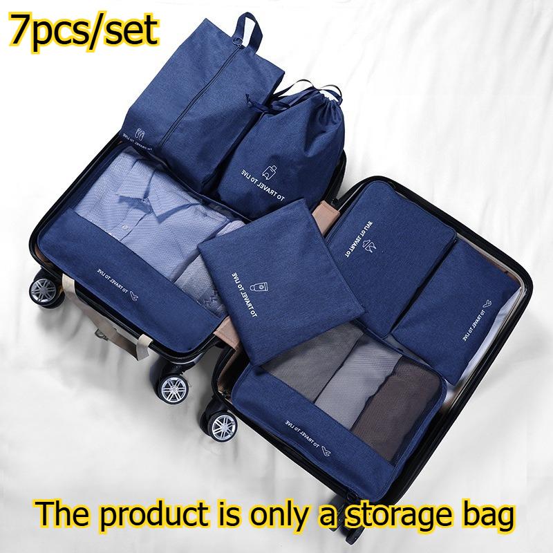 7pcs/set Travel Storage Bags Multi-Functional Clothing Organizer Pouches Categorized Clothes Bags for Trip and Home Use