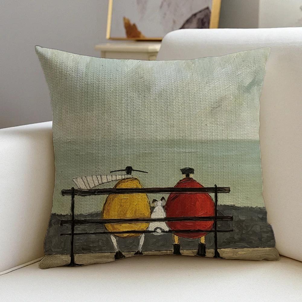 Copricuscino d'Arte P-Sam Toft Set Federe in Lino Naturale, Decorazione All-In-One per Divano, Camera da Letto e Sedia