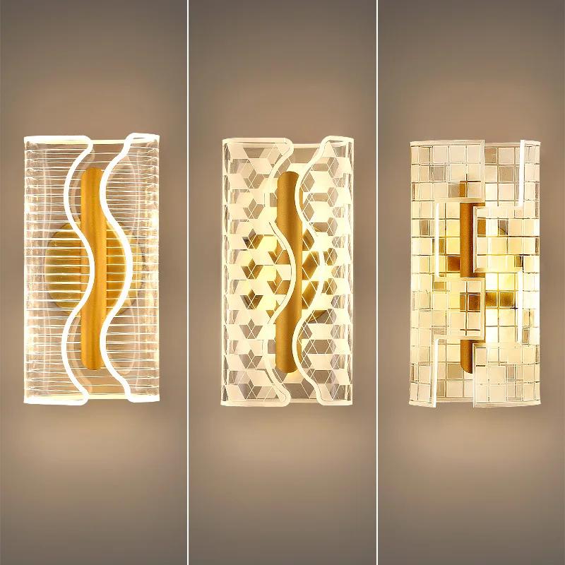 Lampă de perete din cristal acrilic Coridor de hotel Lumină Dormitor Noptier Lanternă decorativă Scară minimalistă Torță de tavan Hoom Decor