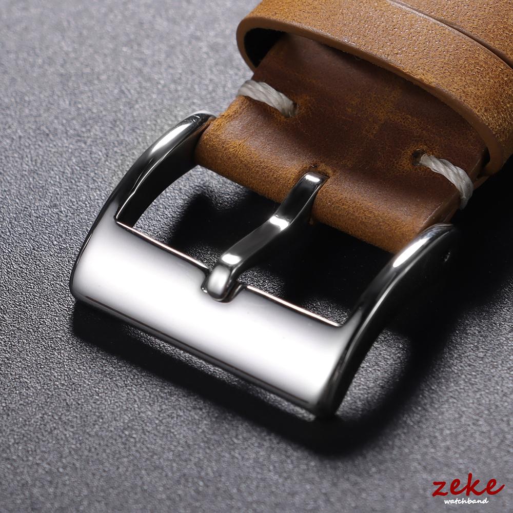 Vintage Oil Wax Calfskin Watch Band 18mm 20mm 21mm 22mm Handmade Stitching Cowhide Straps for Omega Retro Brown Black Wristband