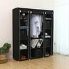 SONGMICS Portable Wardrobe, Foldable Closet, Clothes Storage Organiser with Hanging Rail, Shelves, Fabric Cover, for Bedroom, Cloakroom