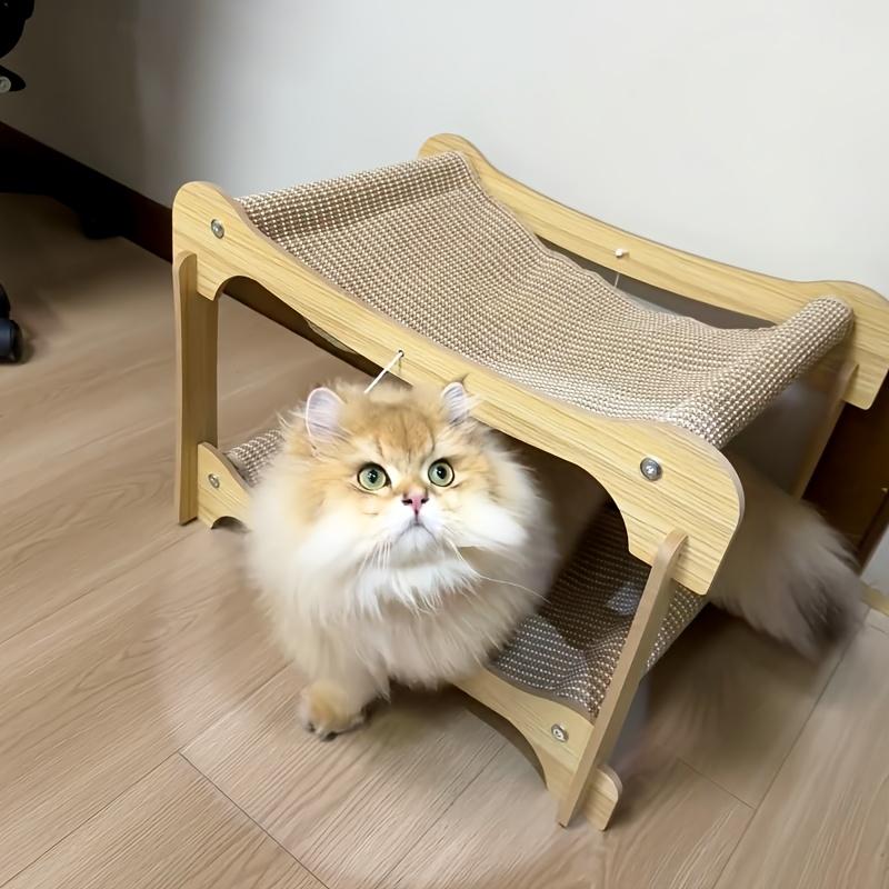 Double-Layer Cat Scratching Post Bed - Sisal Scratching Pad & Resting Perch, Space-Saving Indoor Cat Furniture for Multiple Cats