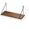 Natural Wood Easy DIY Wooden Display Simple Wire Convenient Storage Wall-Mounted Shelf, Installation, Bookshelf, Shelf, Attachment, (Brown, 40cm)