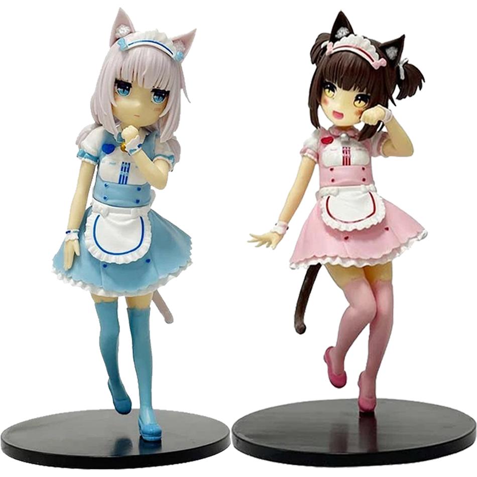 18cm NEKOPARA Anime Figure Kawaii Girl Chocola Action Figure Cute Maid Vanilla Figurine PVC Collection Model Doll Toys Gifts
