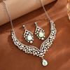Earrings Wedding Bridal Accessories V-Necklace Rhinestone Jewelry Set  Girl Fashion Accessory