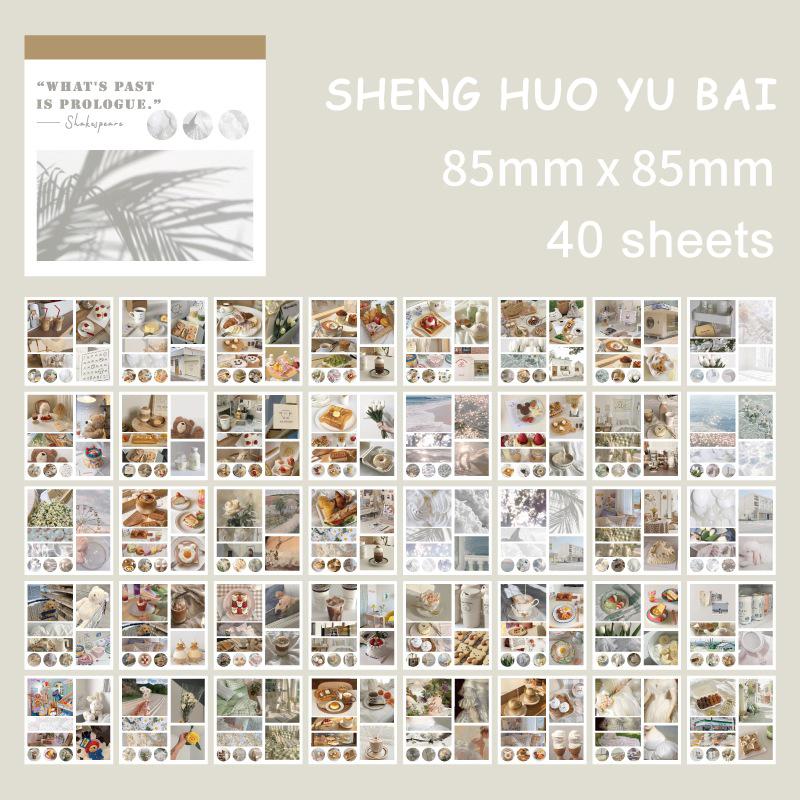 40 Sheets/book Aesthetic Landscape Oil Painting Art Girl Sticker Book DIY Magazine Decorative Art Scrapbook Material Stationery Stickers