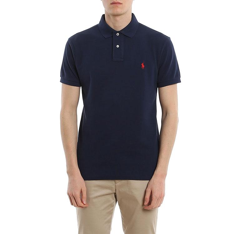 Polo Ralph Lauren Cotton Casual Short Sleeve Polo Shirt Men Tops Blue 710795080007-NEWPORT
