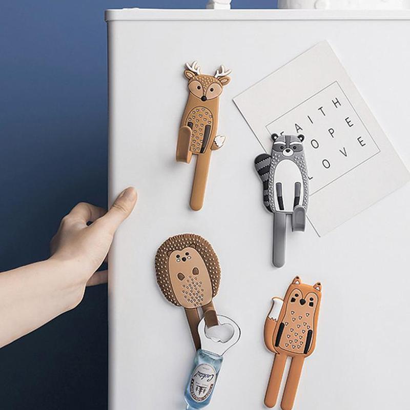 Roztomilé magnetické háčky Odnímatelná nálepka na lednici Magnet na vzkazy na lednici Věšák na kabáty Držák na klíče Úložný háček