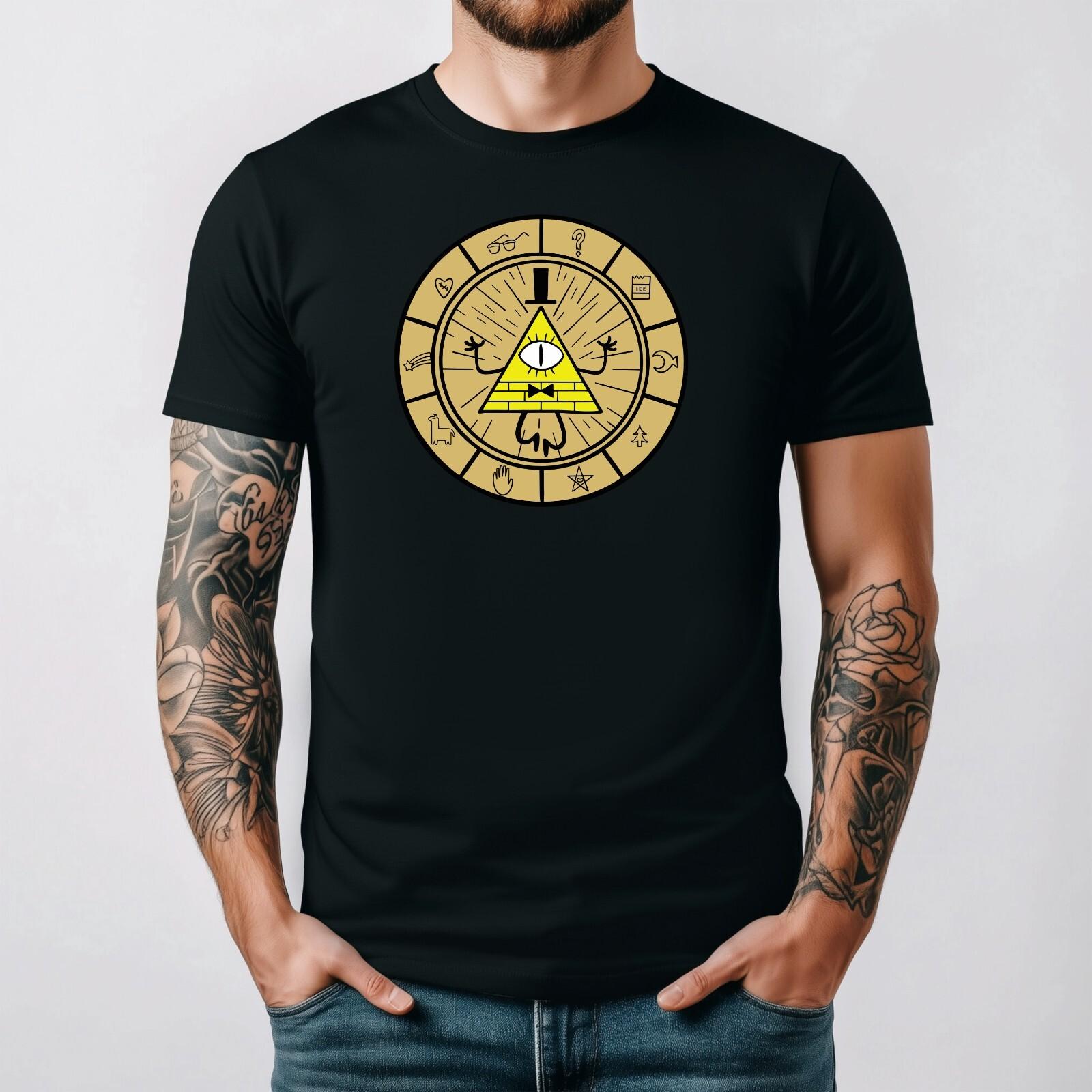 Bill Cipher Gravity FallsT shirt Tees T-shirt Triangular Print Free Fast UK Post S разноцветный