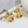 European Bestseller Flower Stud Earrings: Luxury 3D Metal Design with Cold Aesthetic