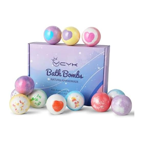 Bath Bomb Gift Set 80g*12 Pieces Birthday Gift Christmas Gift Osmanthus Bath Salt Bath Ball Present Women Bath Gift Scent Bomb Opening Tool*1 (12