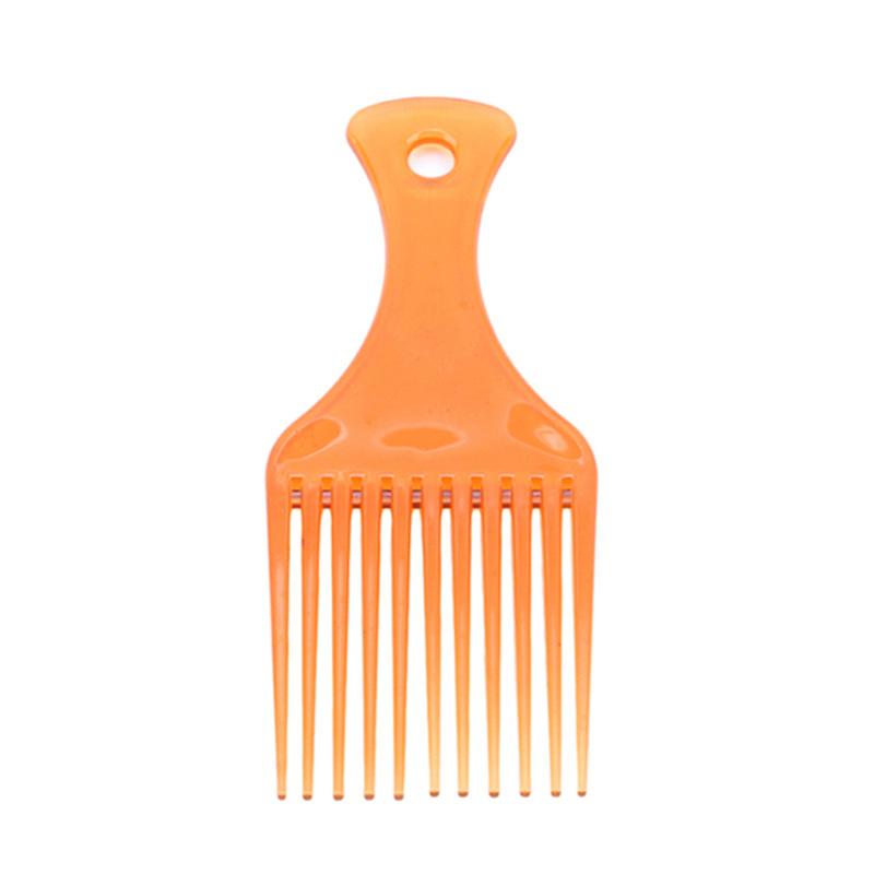 1Pc Wide Teeth Brush Pick Comb Fork Hairbrush Insert Hair Pick Comb Plastic Gear Comb for Curly Hair Styling Tools