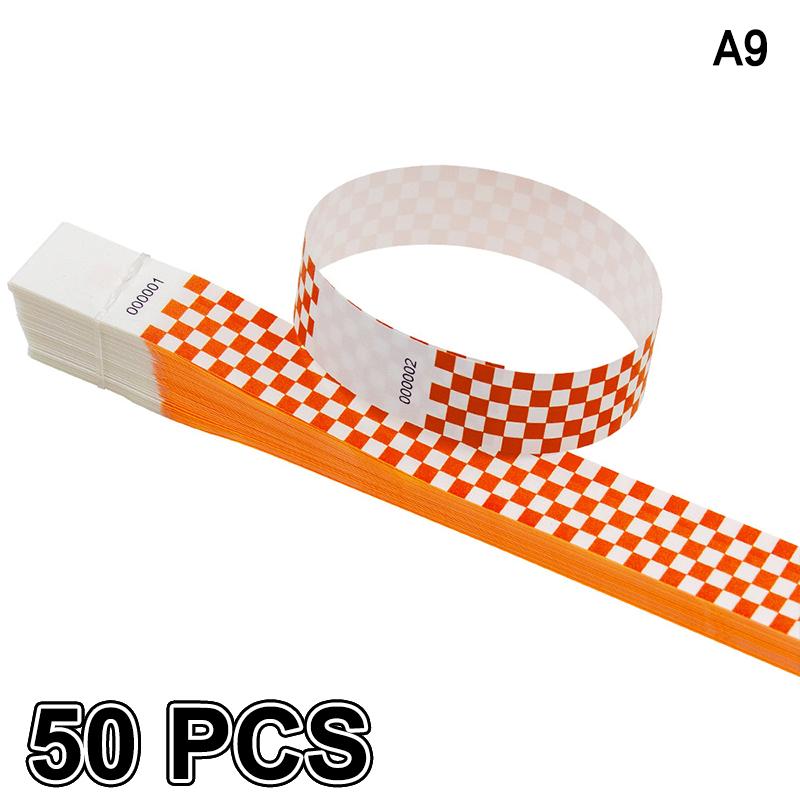 50/100Pcs Mosaic Pattern Colorful Paper Wristbands Waterproof Disposable Bracelets For Parties, Concerts, Festivals