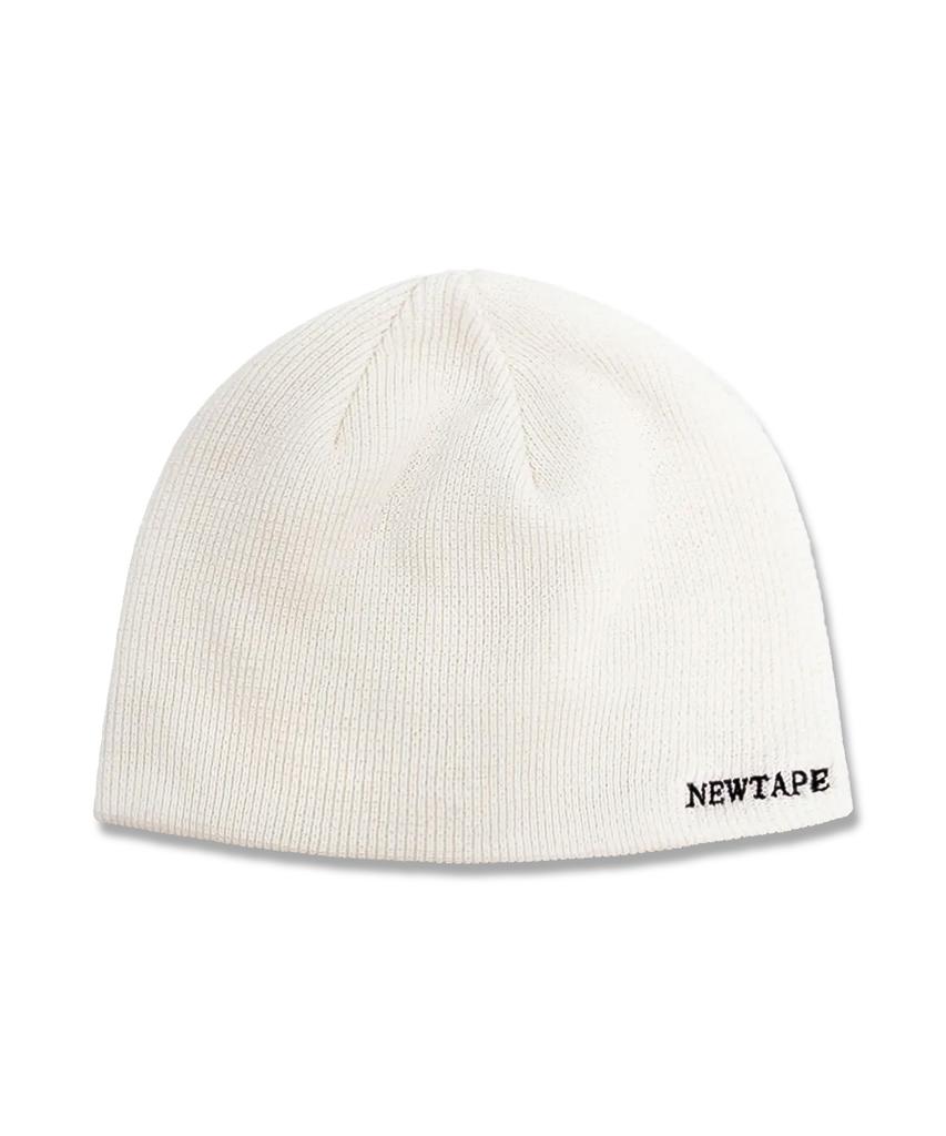Nyuteib Oversized Lettering Cotton Short Beanie - White