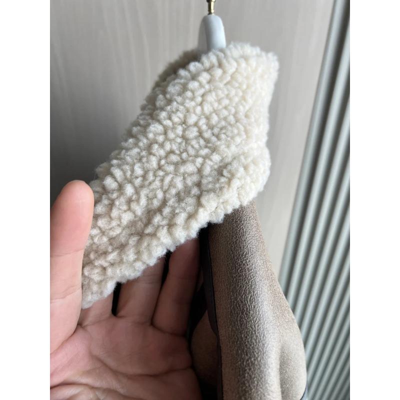 Winter New Arrival Traf Women's Fashion Oversized Belted Skirted Hem Double-Sided Collar Faux Fur Jacket