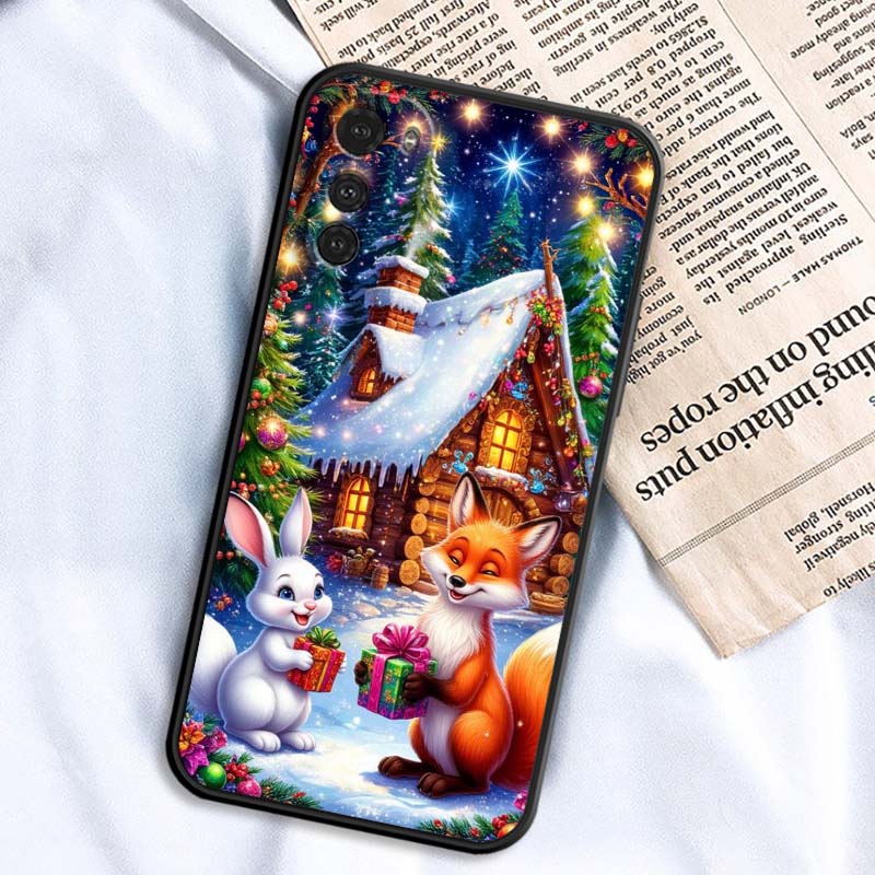 

Christmas Cartoon Cat Art For Motorola G85 Edge 50 G24 G35 G14 G04 40 G72 G34 G G54 G13 G32 5G Black Phone Case Motorola Moto G13