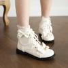 Size28-43 Bow Lolita Girls Short Boots Women Ankle Boots Lace-Up Zipper School Cosplay Princess Lolita Flat Shoes Girls Booties
