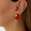 Youthway Trendy Elegant Stainless Steel Geometric Irregular Red Natural Stone Drop Earrings For Women Anti Allergic Jewelry