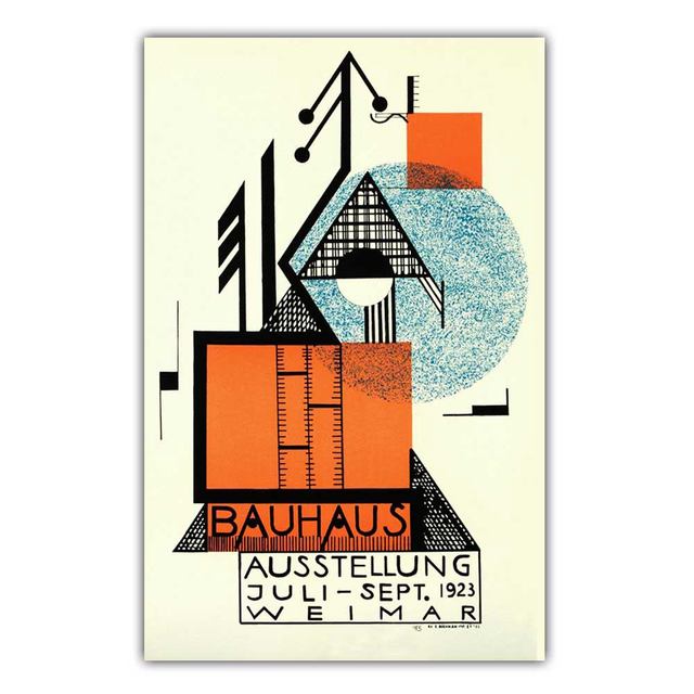 New Abstract Art Geometric Figure Canvas Painting Bauhaus Ausstellung Wall Art Poster Office Living Room Home Decoration Mural No Frame
