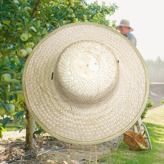 MUQZI Sports Accessory Men Women Bamboo Weave Summer Outdoor Sun Protection Wide Brim Straw Hat Cap