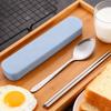 4Pcs/Set Travel Camping Cutlery Set Portable Tableware Stainless Steel Chopsticks Spoon Fork Steak Knife with Storage Case