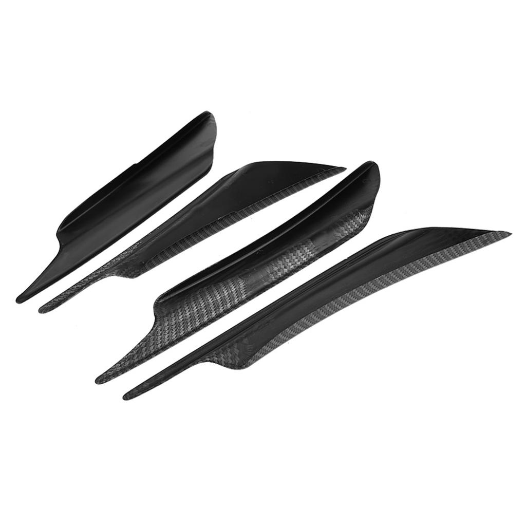 4pcs Car Front Bumper Deflector Lip Splitter Fins Canards Body Spoiler Carbon Fiber