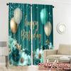 2pcs, 2D FLAT PRINTING Curtains (Without Rod) Birthday Bliss(9) Fashionable Chic Curtains Polyester Curtains Art Deco Festive
