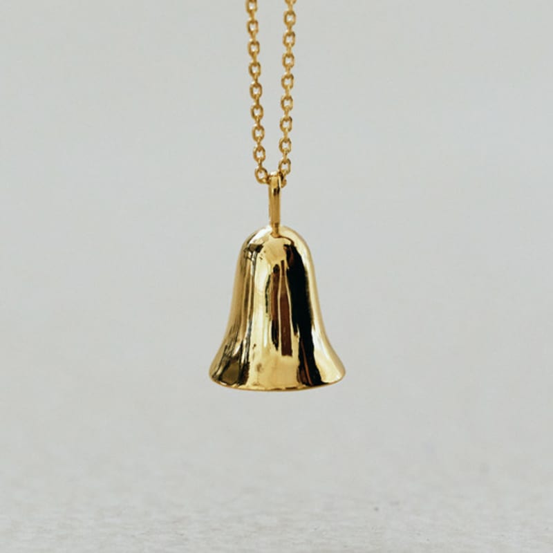 Eveningbell [silver925] Glossy Bell Necklace (2color)