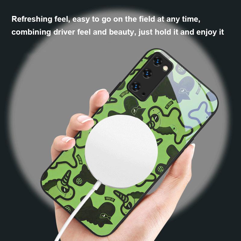 Unicorn cartoon wallpaper For Magsafe Samsung S25 S25 Edge S25Ultra S8 9 10 20 S21 Pro 22 Plus S23 FE S24 Ultra Glass Phone Case