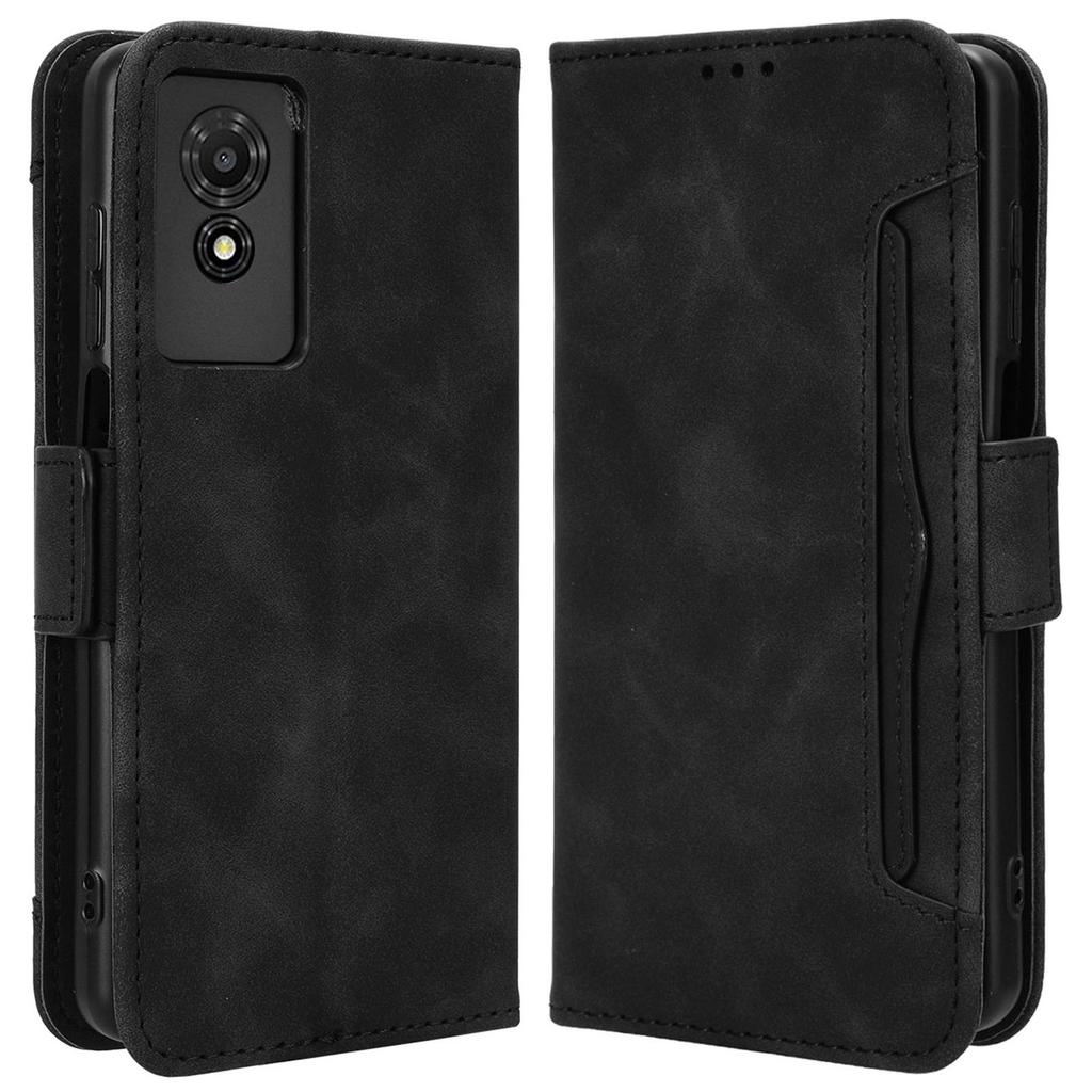 For TCL 501 Leather Case with Multiple Card Slots Folio Flip Wallet Phone Cover