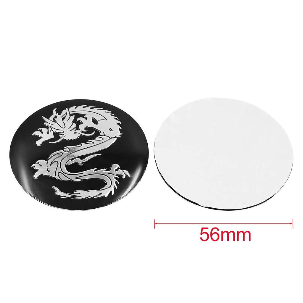 uxcell 4pcs Car Hub Caps Center Cover Dragon Pattern Silver Tone Diameter 56mm