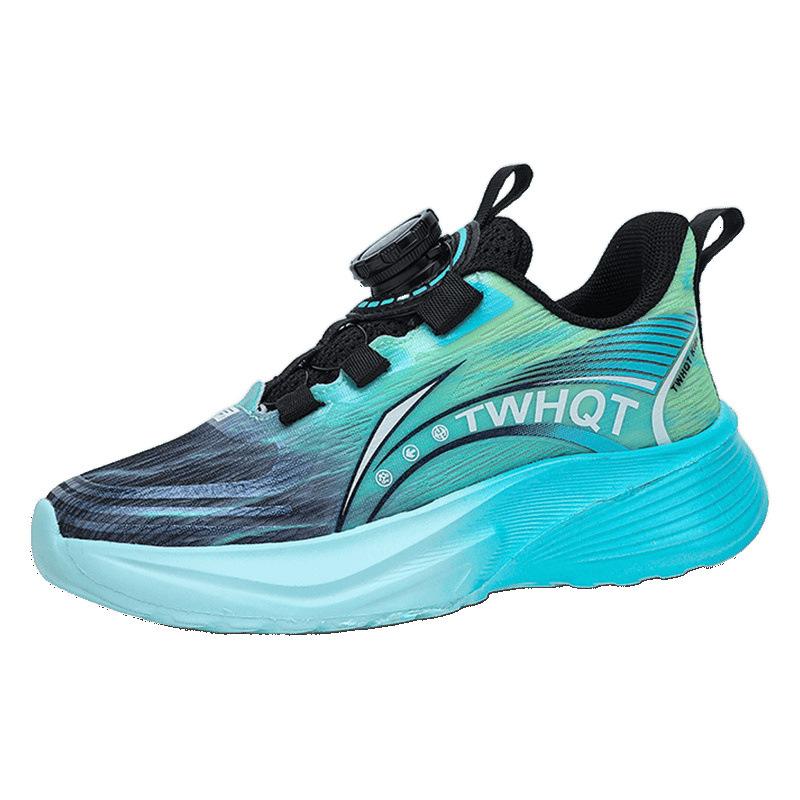 Boys Shoes Spring and Autumn 2025 New Children's Rotating Buckle Sneakers Boys Mesh Breathable Running Dad Shoes