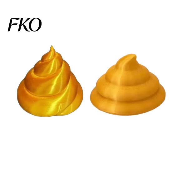 Burr-free Figurine 3D Printed Golden Poop Rotating Figurine, Luck Fortune Desk Decor, Funny Car Wealth Symbol Decoration Accessory with Turnable Base,