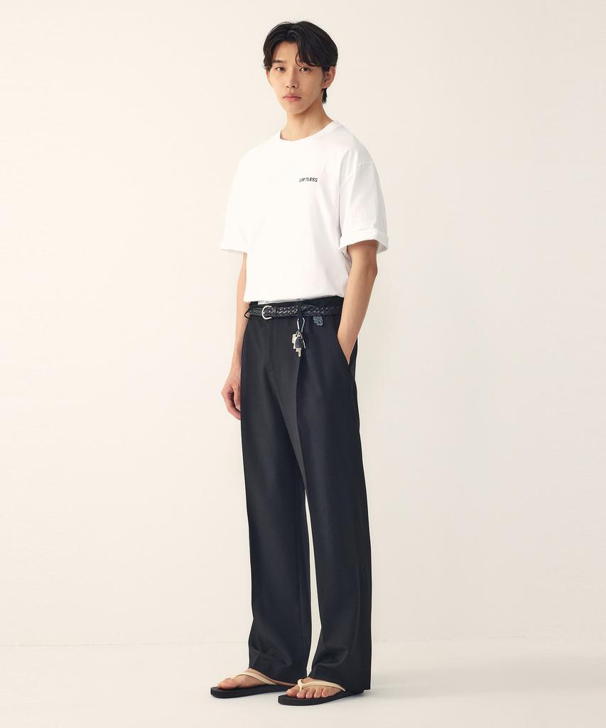 STUDIO TOMBOY [Men] Single-Pleat Slacks Pants_Black 91M6231241
